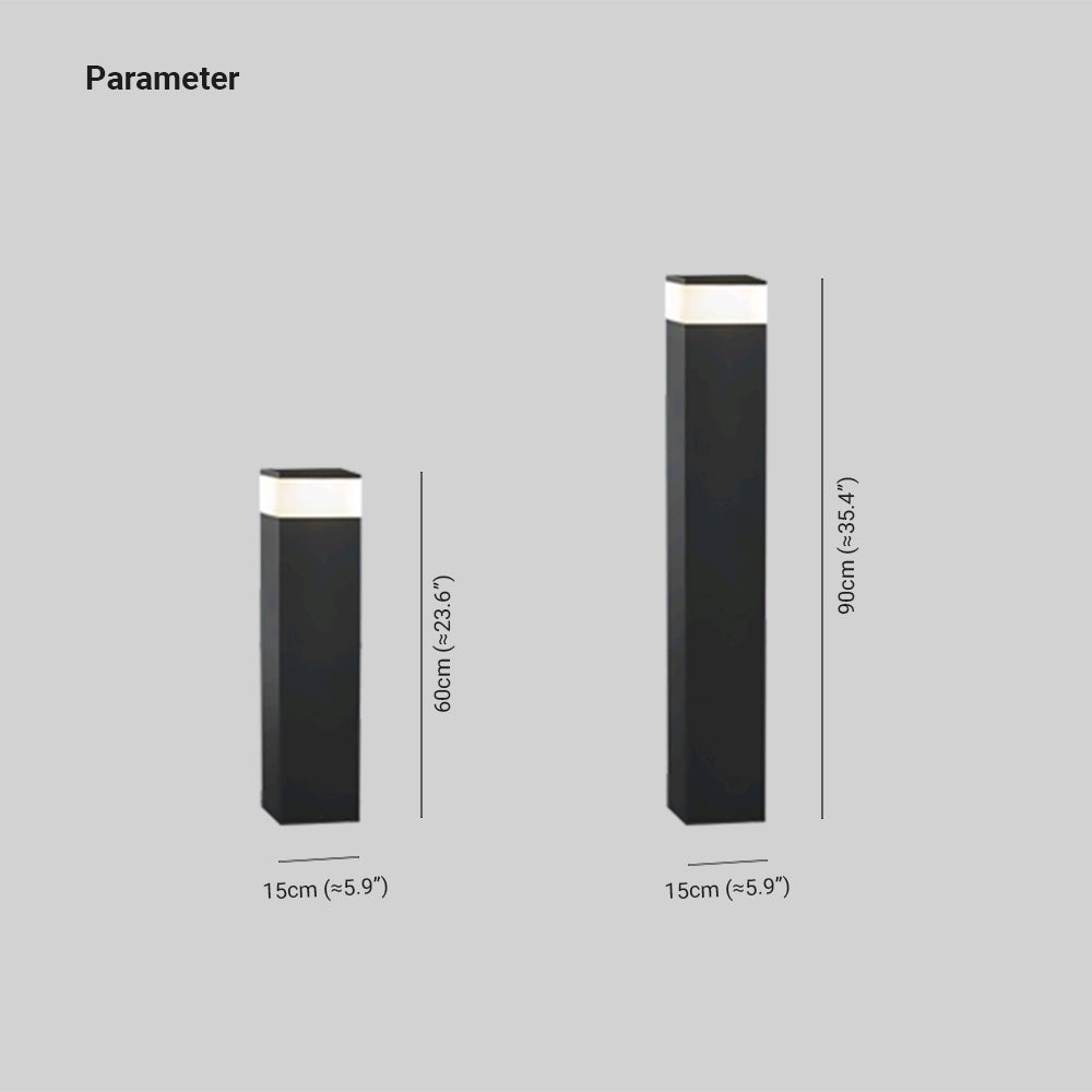 Ray lampă de drum pentru exterior modern din metal rectangular, neagră