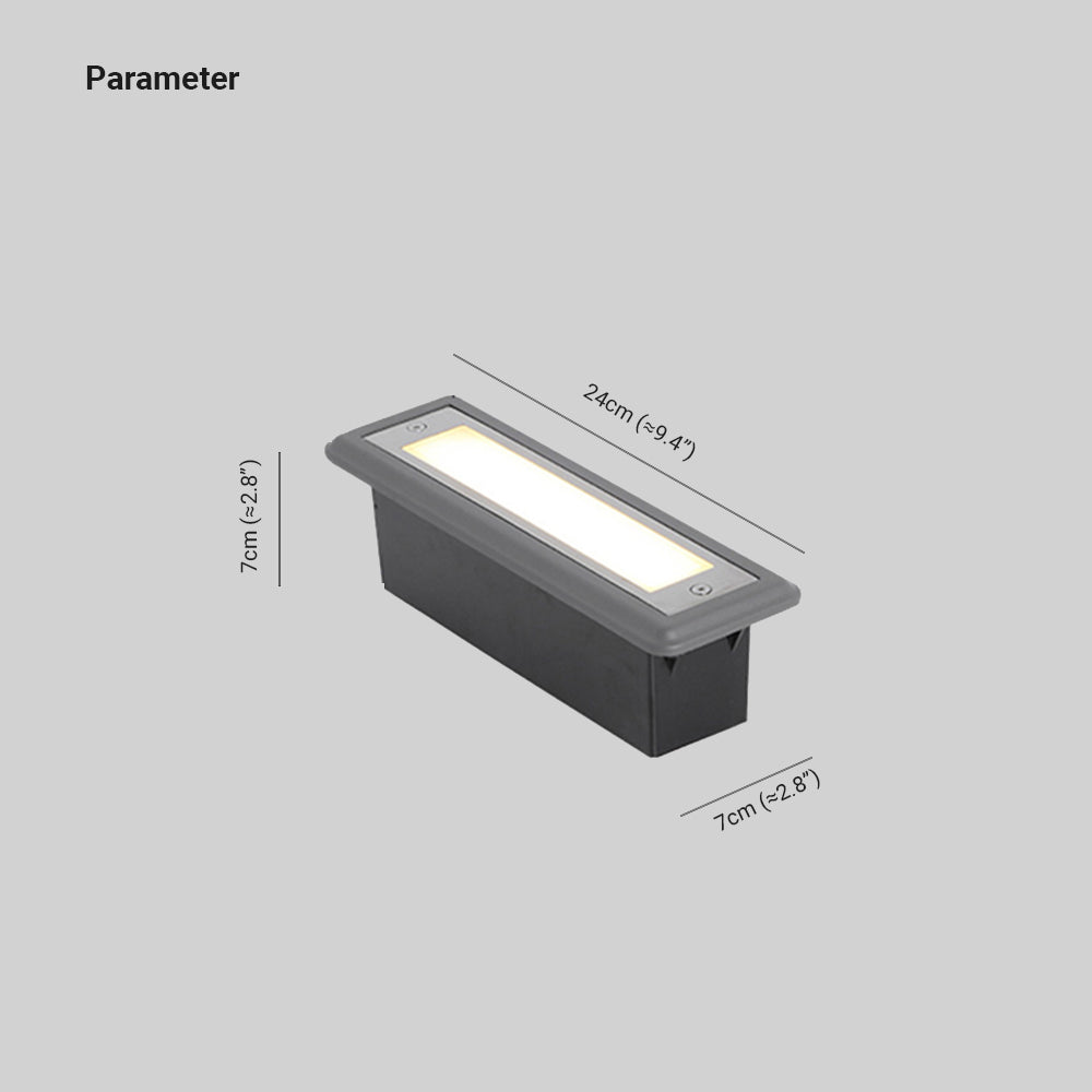 Ray lampă modernă dreptunghiulară pentru terasă/scurgeri de exterior, negru