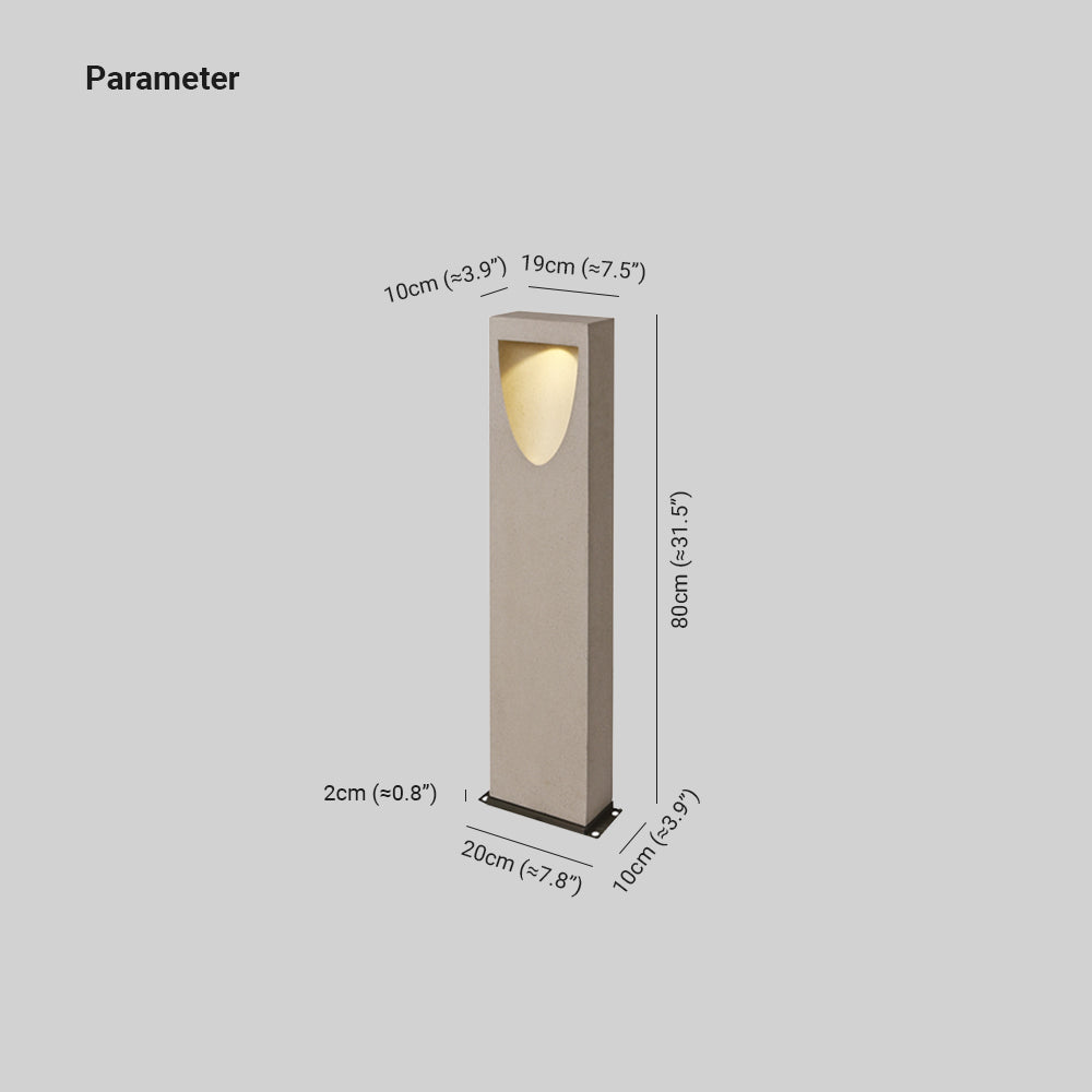 Ray lampă de drum pentru exterior modernă din piatră cu reflexie, Gri