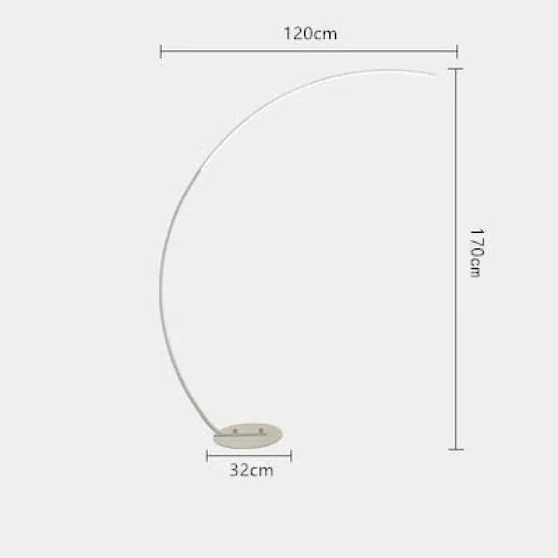 Mira lampadar modern Arc LED de podea, negru/alb, metal/Silicon