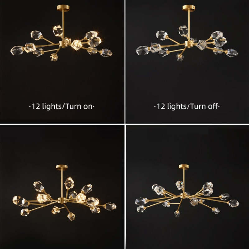 Kristy candelabru Luxos din cristal pentru living Aurit