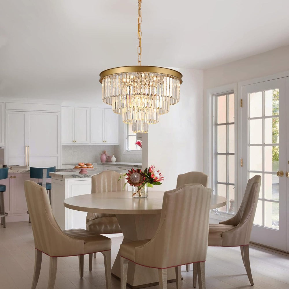 Arisha lampă suspendată LED modernă Decorativă Lux cristal metal negru/Aur Inel dormitor/living