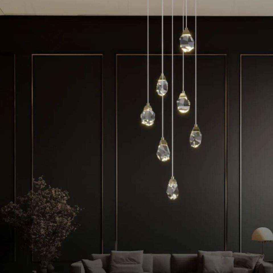 Kristy Design lampă suspendată din sticlă sferică și metal, culoare aurie
