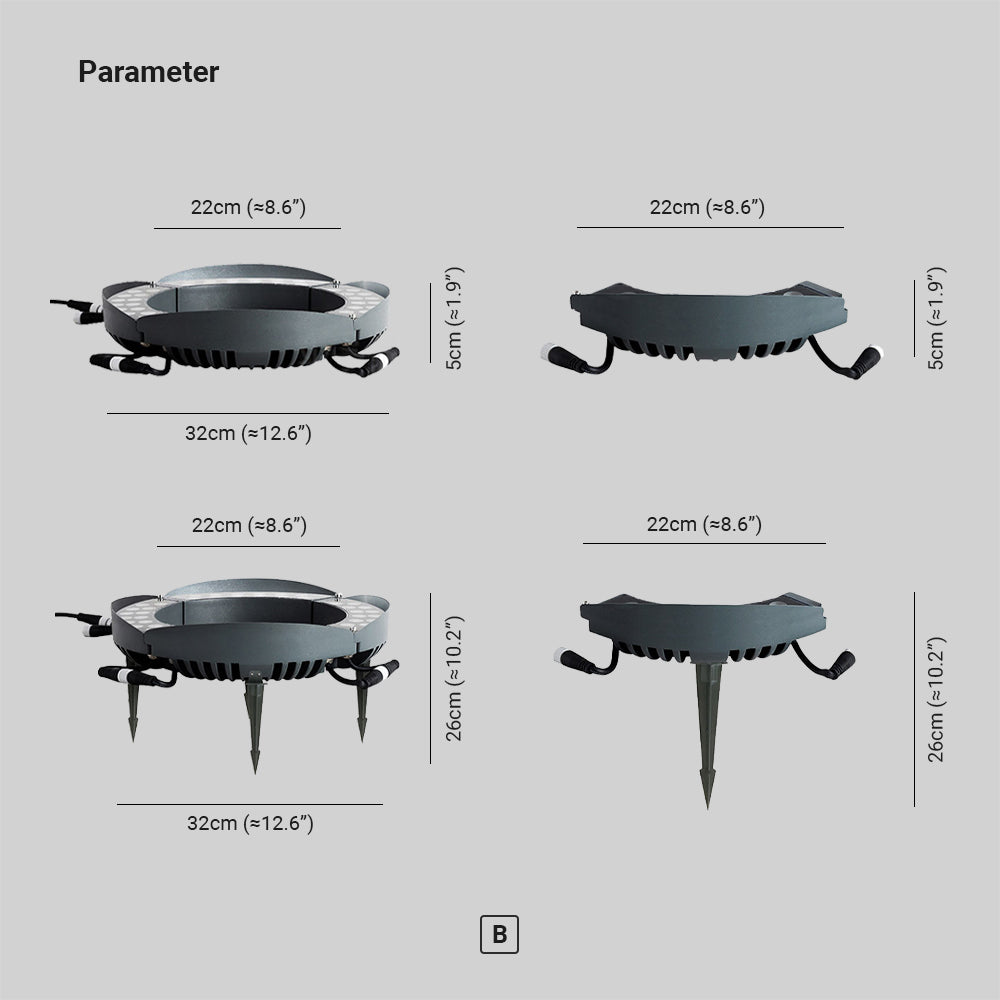 Ray modern lampă de sol pentru exterior din metal și sticlă neagră