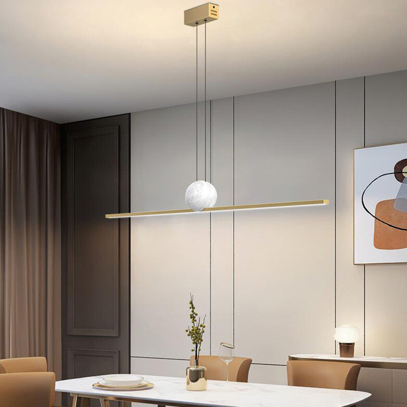 Arisha lampă suspendată din marmură, minimalistă, liniară, cu bule
