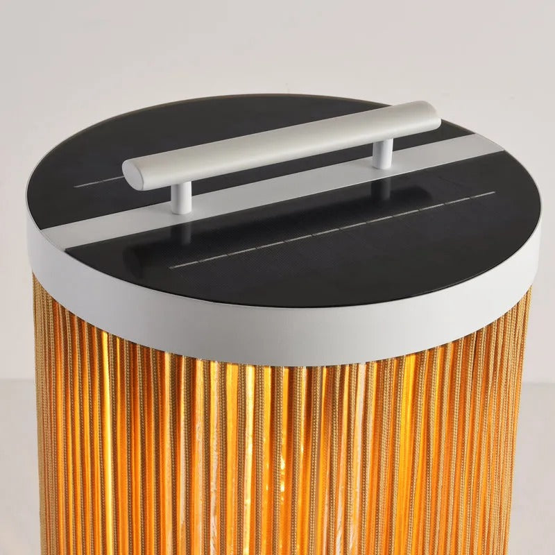 Ray Retro metal/ratan lampadar, Conexiune electrică fixă/Solar/LED, exterior