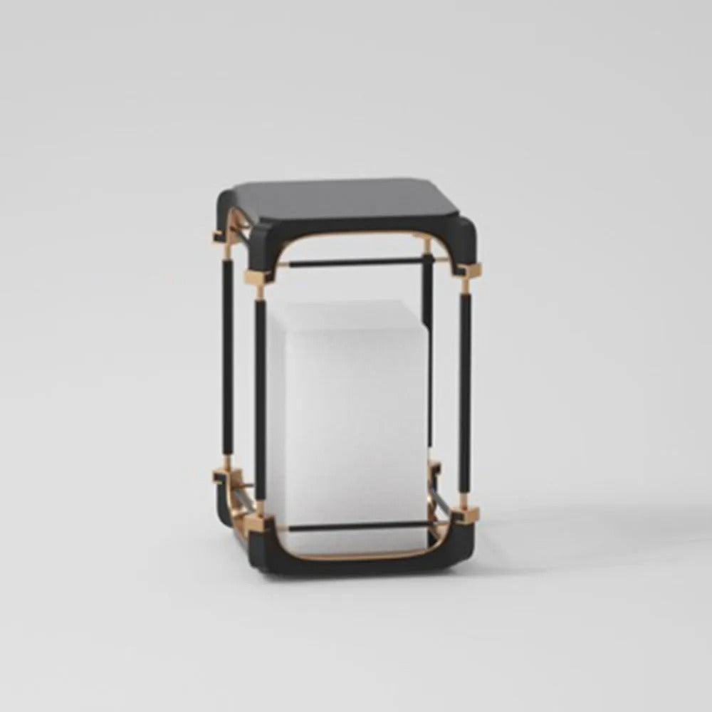 Ray Simple Cube/Cuboid Outdoor lampadar, cu conexiune electrică fixă/Solar, negru
