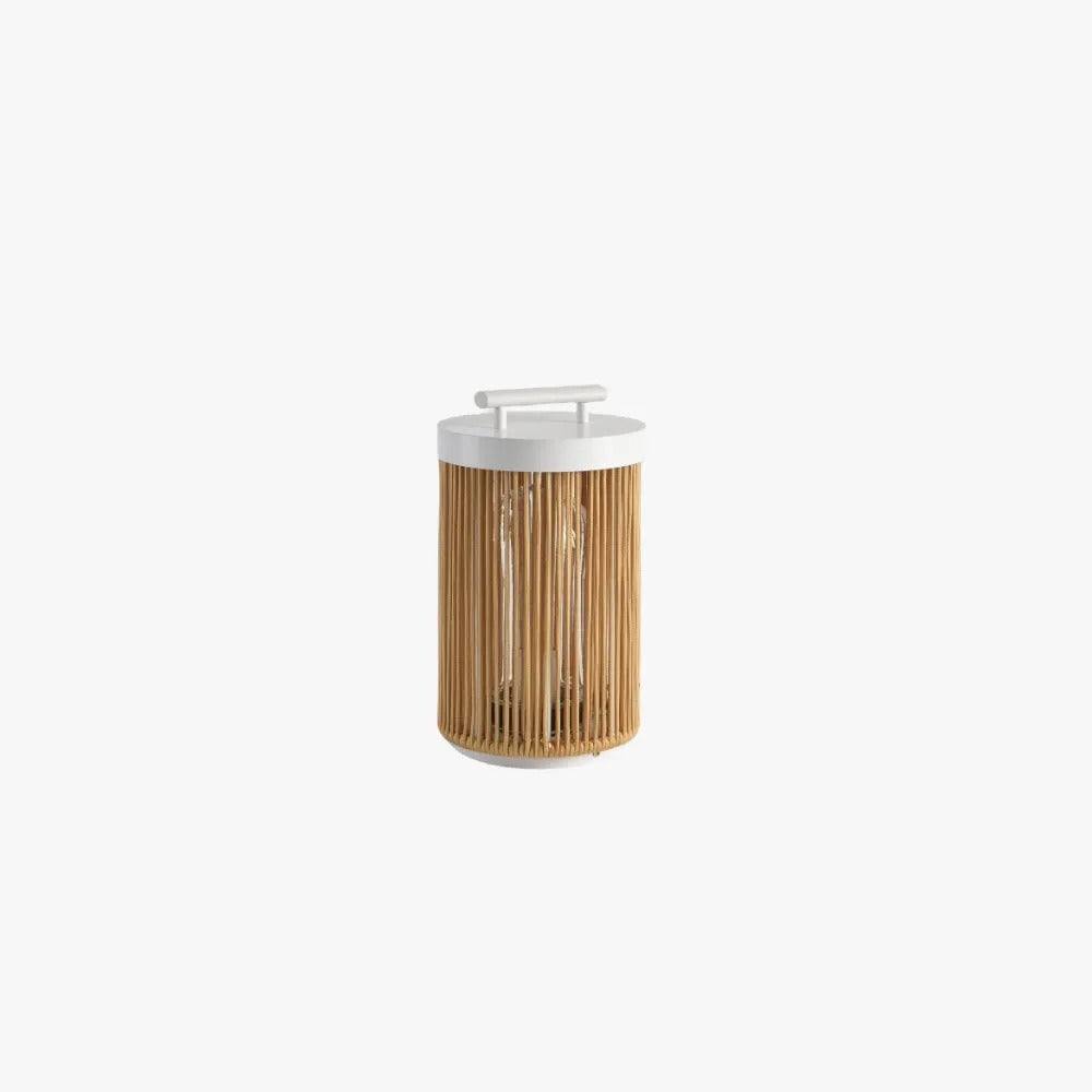 Ray Retro metal/ratan lampadar, Conexiune electrică fixă/Solar/LED, exterior