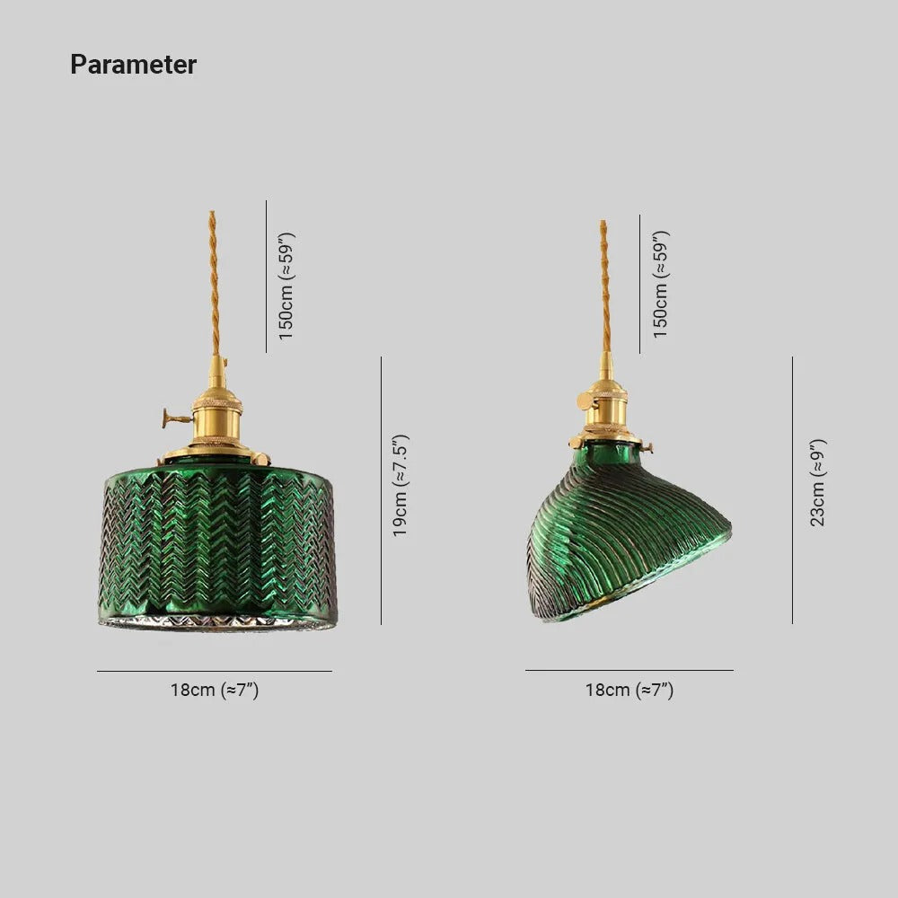 Valentina lampă suspendată verde din metal și sticlă, retro, LED, pentru sufragerie