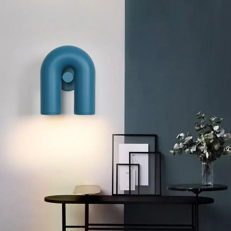 Arisha aplică de perete Design U LED metal, negru/Albastru/Gri/Roșu, dormitor
