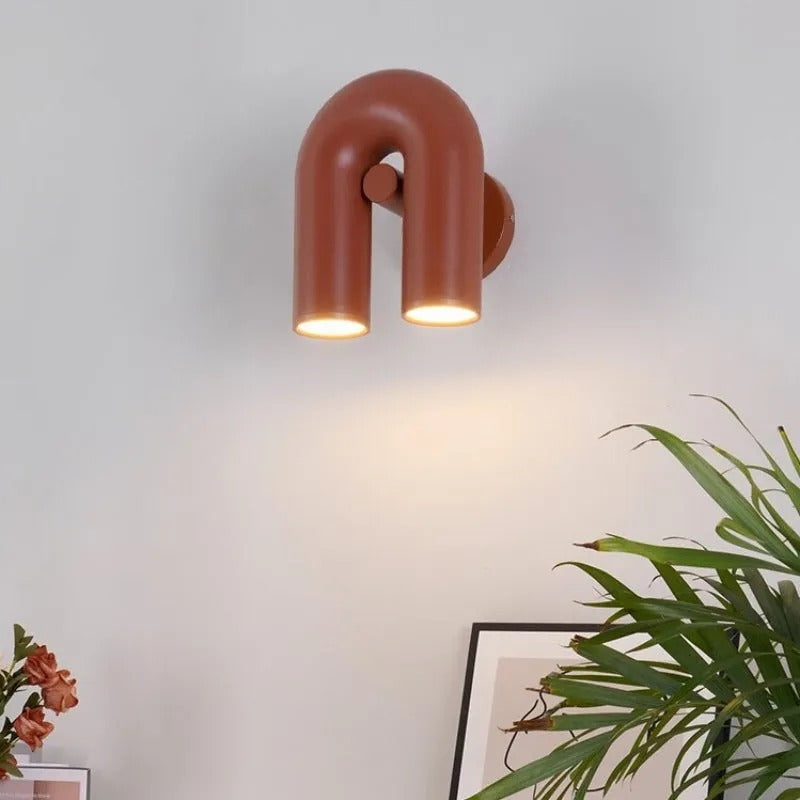 Arisha aplică de perete Design U LED metal, negru/Albastru/Gri/Roșu, dormitor