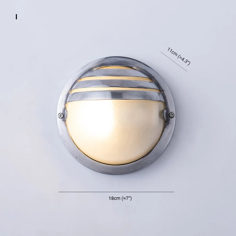 Wyre aplică de perete din metal și sticlă, geometrică, modernă, pentru exterior