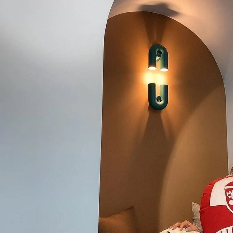 Arisha aplică de perete Design U LED metal, negru/Albastru/Gri/Roșu, dormitor