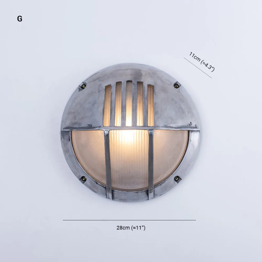 Wyre aplică de perete din metal și sticlă, geometrică, modernă, pentru exterior