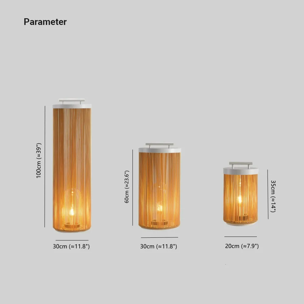 Ray Retro metal/ratan lampadar, Conexiune electrică fixă/Solar/LED, exterior