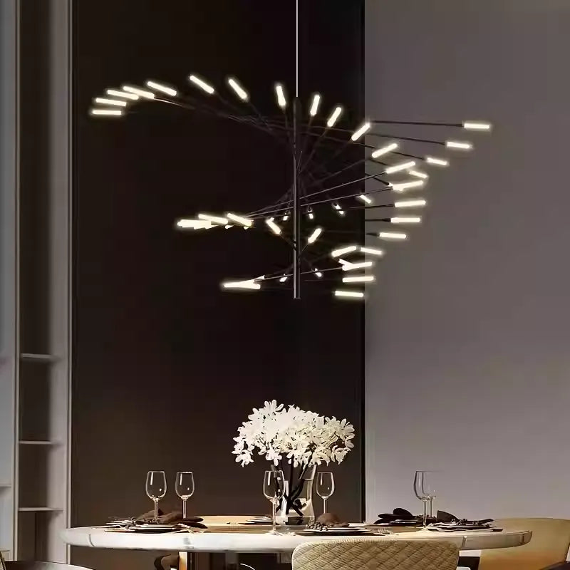 Arisha candelabru modern Focuri de Artificii Rotative, negru/Aur, pentru Sală de living/Galerie de Artă