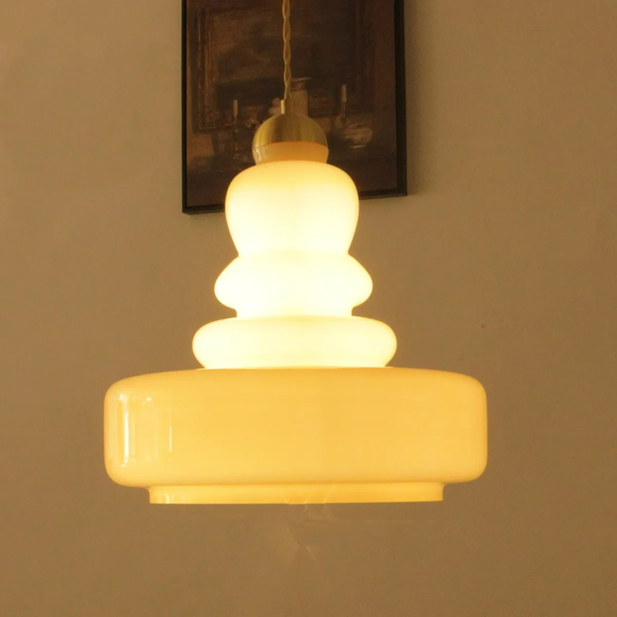 Candy lampă suspendată din sticlă, franceză