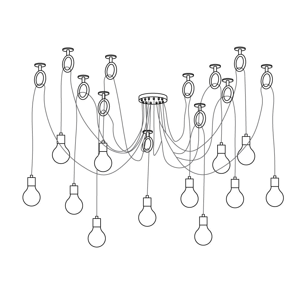 Miririne candelabru industrial Spider Suspendat Reglabil
