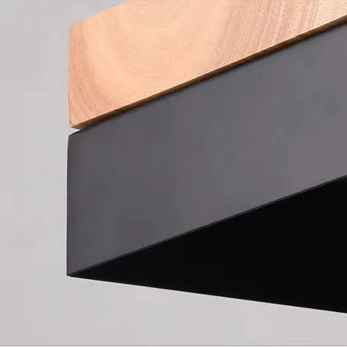 Aria lampă suspendată neagră și albă din lemn, minimalistă, geometrică