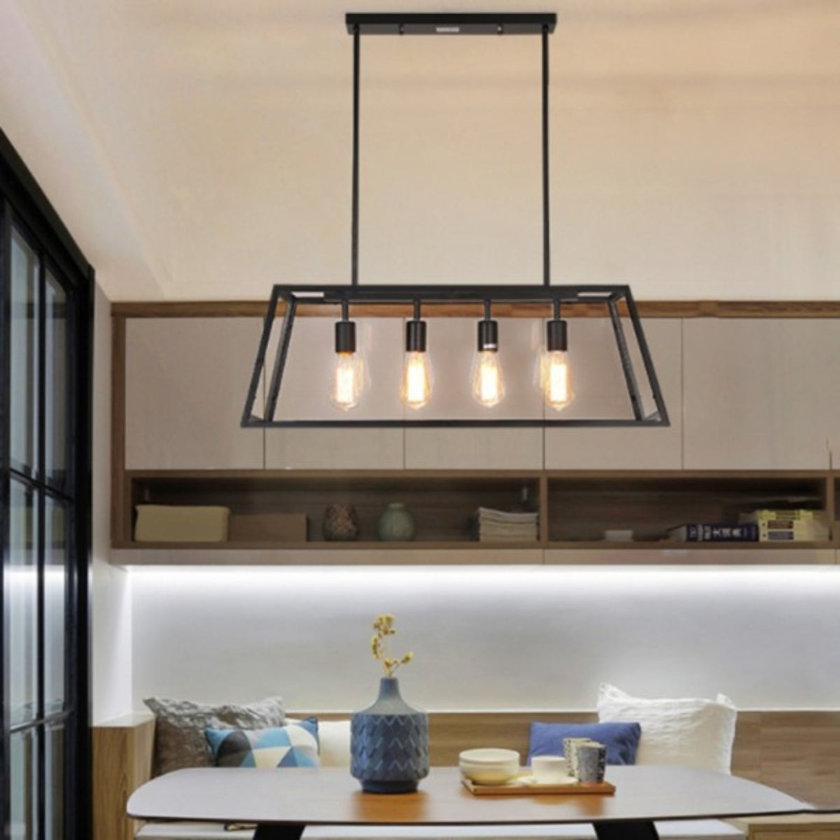 Epoch industrial LED modern lampă suspendată neagră/sticlă metal Bucătărie/dormitor/living