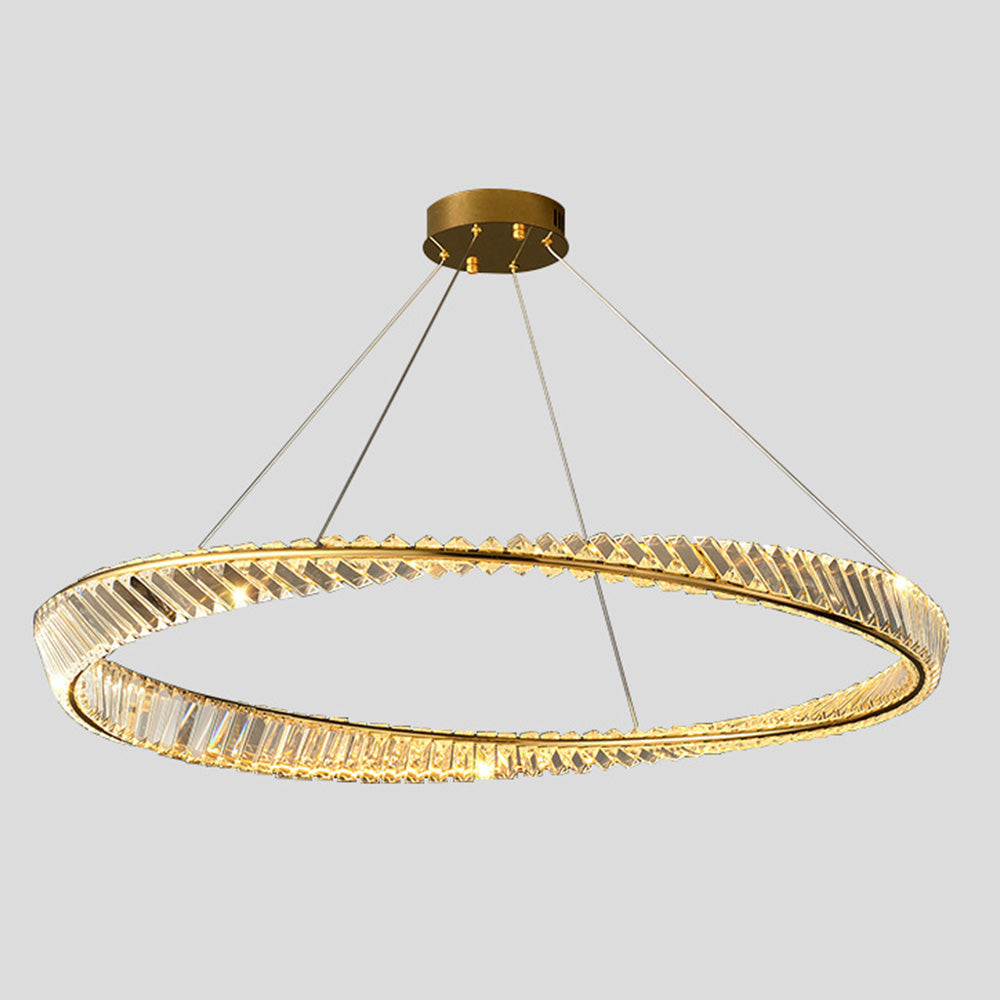 Kristy candelabru auriu din sticlă, modern, de lux, rotund