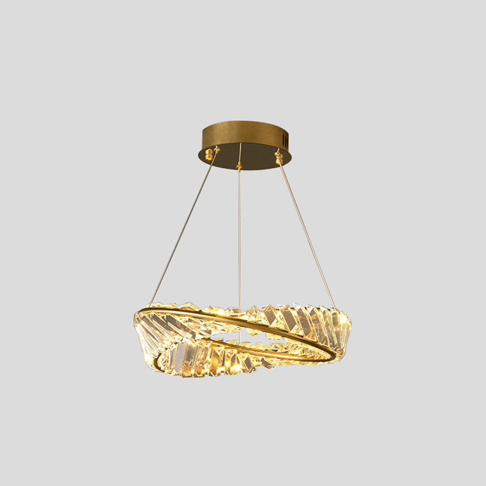 Kristy candelabru auriu din sticlă, modern, de lux, rotund