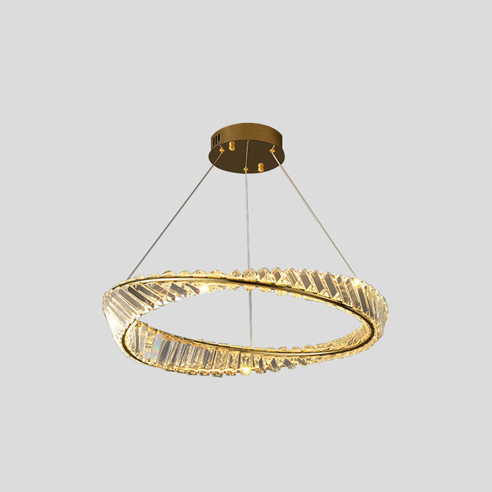 Kristy candelabru auriu din sticlă, modern, de lux, rotund