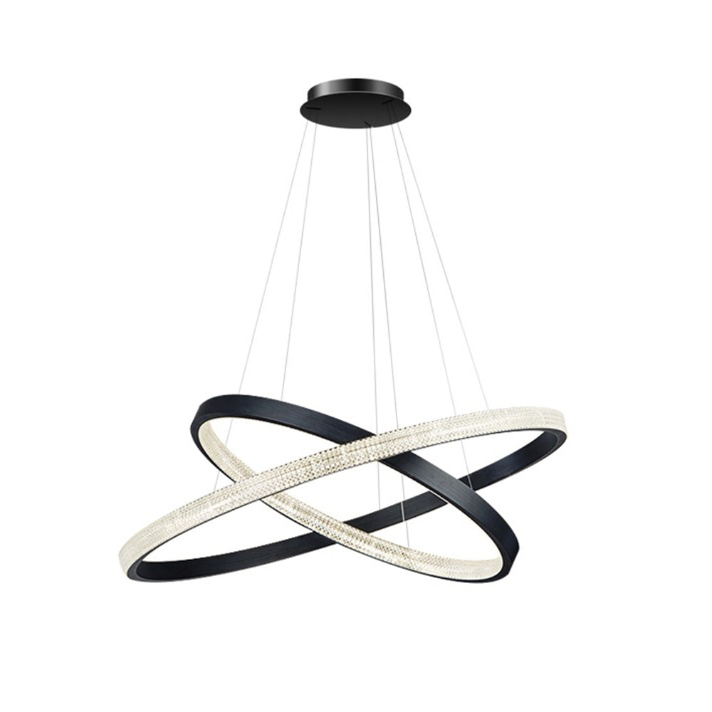 Kristy lampă suspendată modernă Inel metal/Acrilic LED, negru/Aur