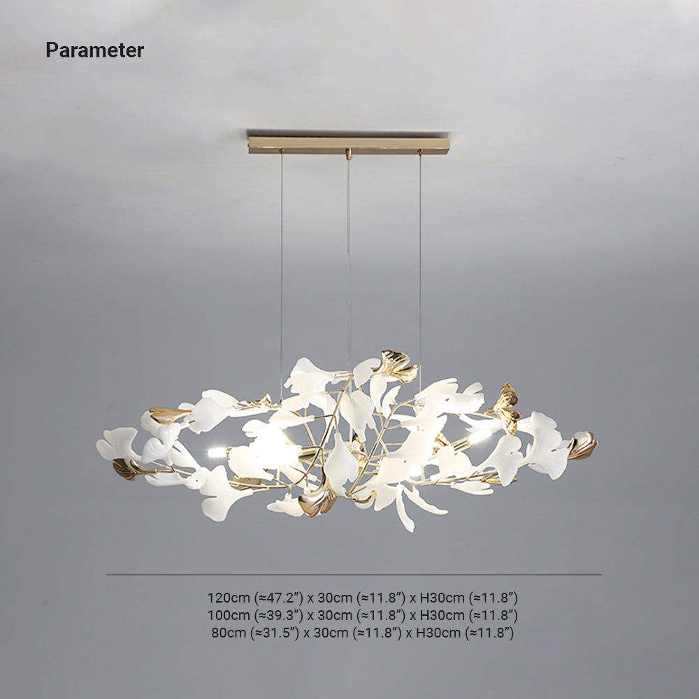 Olivia candelabru modern în Formă de Petală din metal cu Frunză de Ginkgo, auriu