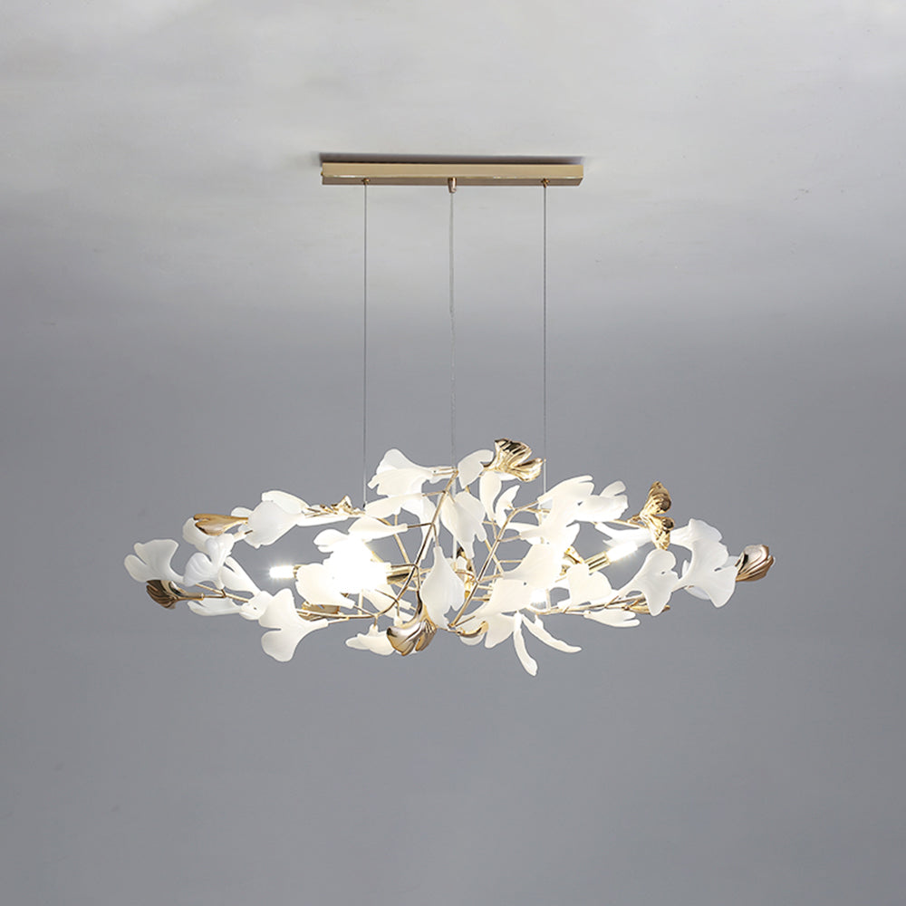 Olivia candelabru modern în Formă de Petală din metal cu Frunză de Ginkgo, auriu
