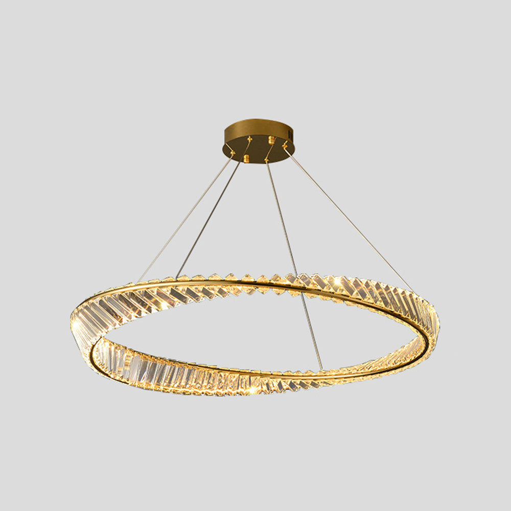 Kristy candelabru auriu din sticlă, modern, de lux, rotund