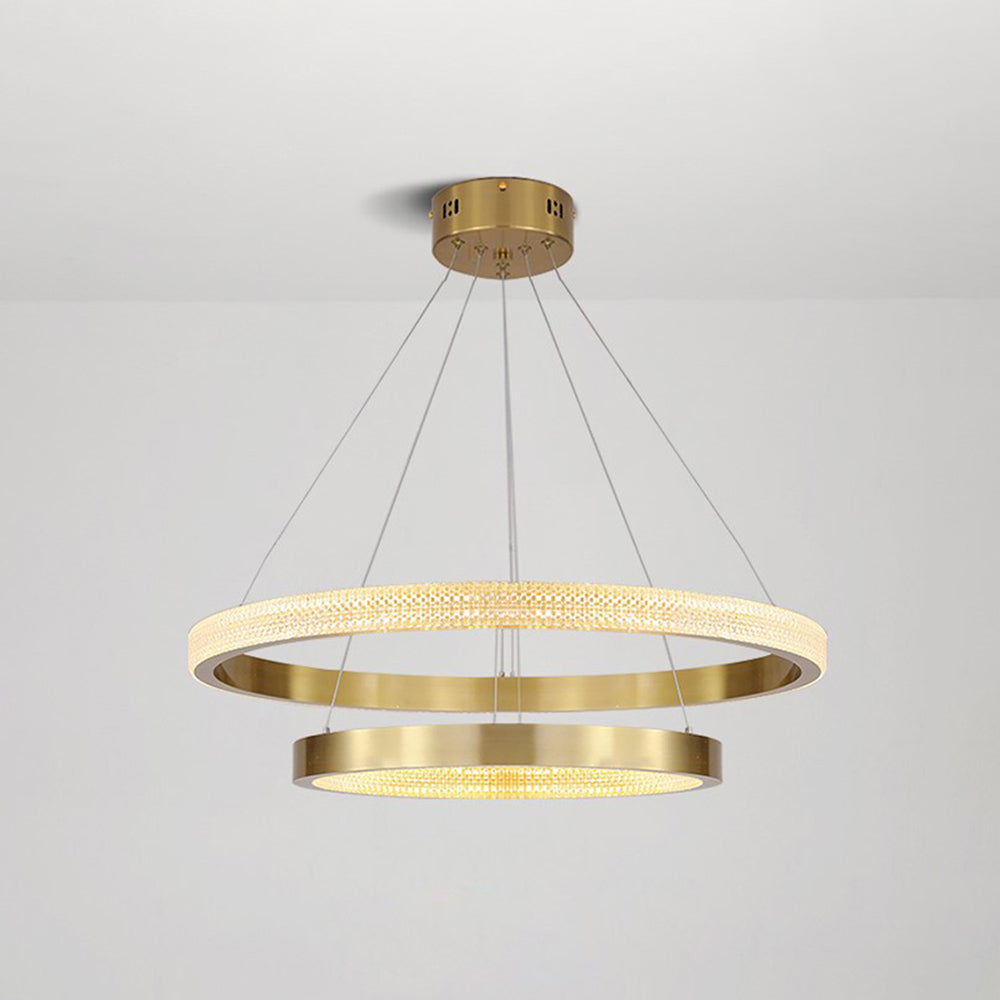 Kristy lampă suspendată modernă Inel metal/Acrilic LED, negru/Aur
