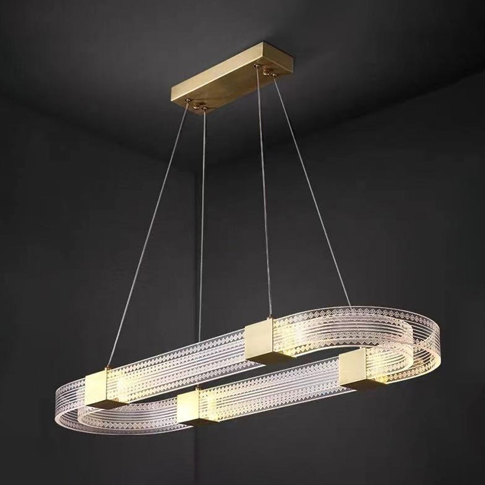 Arisha lampă suspendată modernă rotundă/ovală cu metal, aur