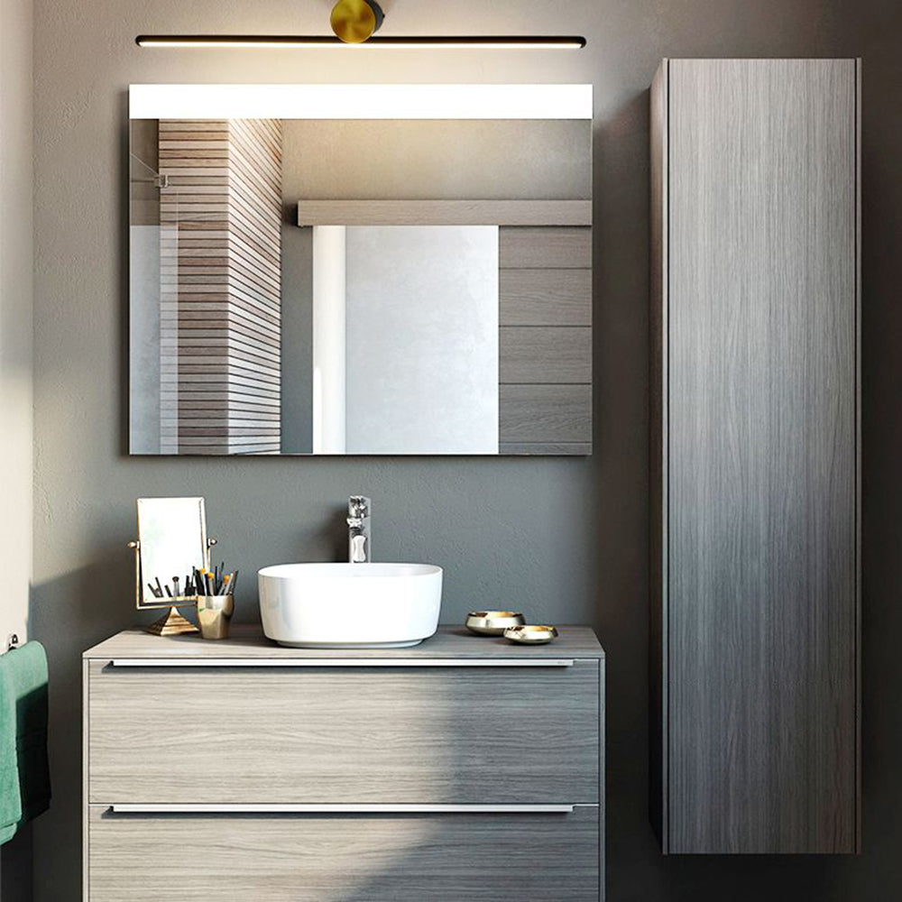 Arisha modern metal Linear oglindă oglindă aplică de perete, negru/alb
