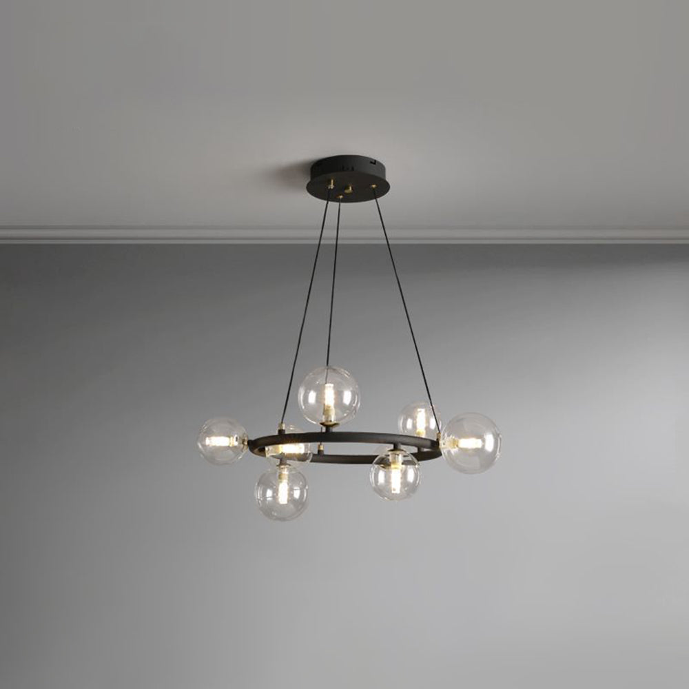 Valentina candelabru  modern din sticlă cu sferă și inel, Culoare: Aur/negru