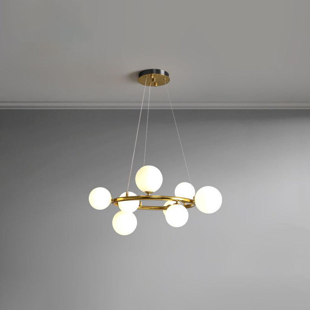 Valentina candelabru  modern din sticlă cu sferă și inel, Culoare: Aur/negru