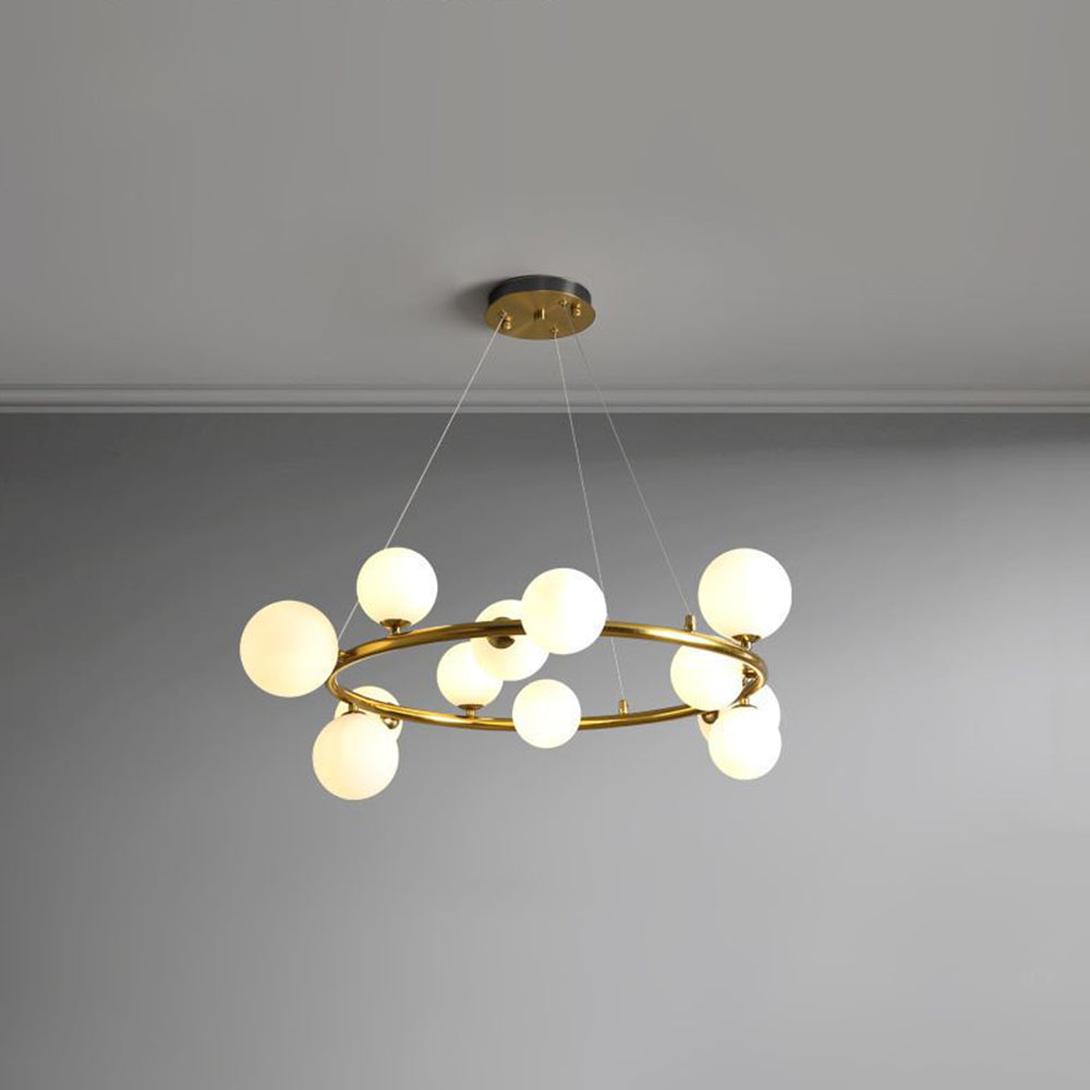 Valentina candelabru  modern din sticlă cu sferă și inel, Culoare: Aur/negru