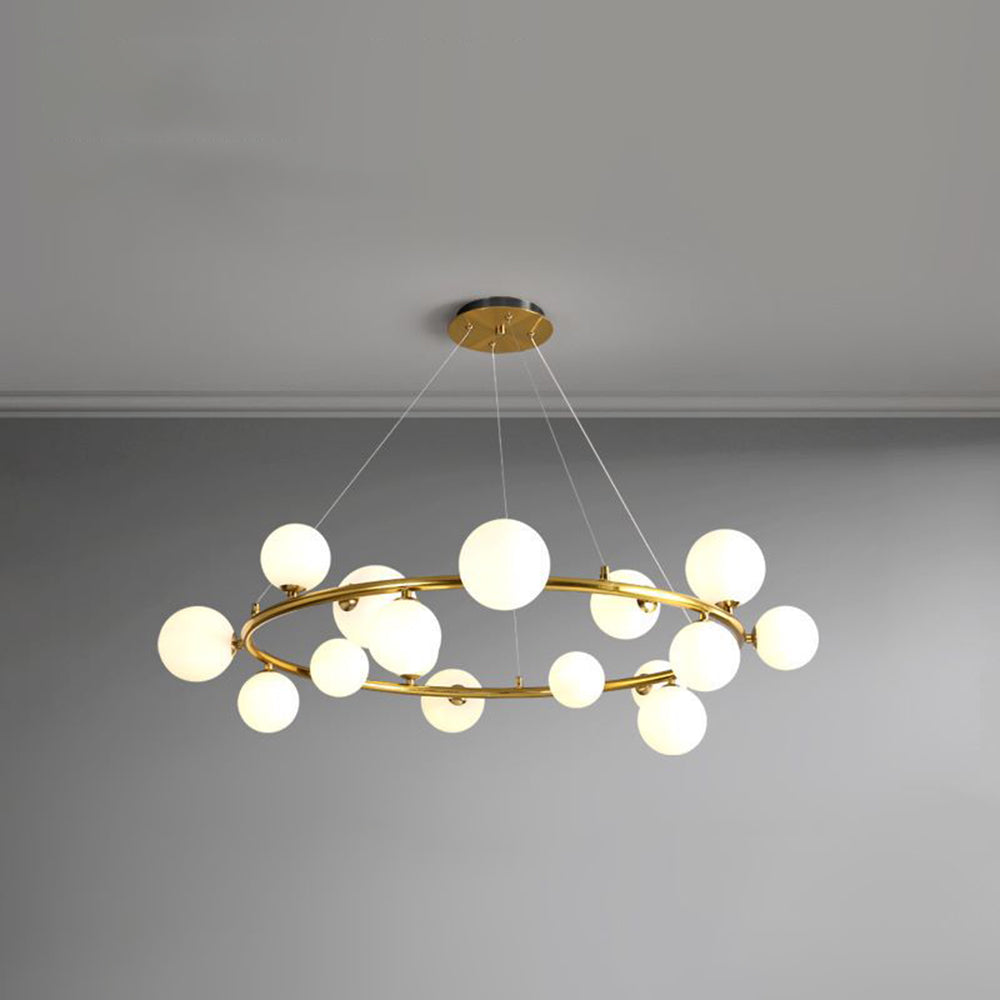 Valentina candelabru  modern din sticlă cu sferă și inel, Culoare: Aur/negru